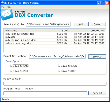 Convert Outlook Express Files PST 3.3